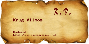 Krug Vilmos névjegykártya